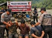 Polisi Tertibkan Penambangan Emas Ilegal di Sungai Lamasi, Sejumlah Pelaku Diamankan