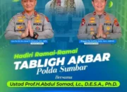 Polda Sumbar Gelar Tabligh Akbar Bersama Ustadz Abdul Somad di Masjid Raya Syekh Khatib Al-Minangkabawi