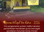 Polsek Malifut Perketat Pemeriksaan Kendaraan, Antisipasi Peredaran Miras dalam Operasi Ketupat Kie Raha 2026