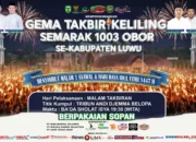 Gema 1003 Obor di Luwu: Semarak Takbiran, Door Prize Disiapkan, Aspek Keamanan Jadi Sorotan