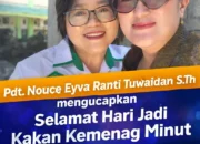 Pdt. Nouce Eyva Ranti Tuwaidan, S.Th Sampaikan Ucapan Ulang Tahun Kakan Kemenag Minut, Dirangkaikan Halal Bihalal ASN
