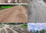 Kades Saleh Agung Kembali Perbaiki Jalan Penghubung Yang Rusak Bersama Warganya
