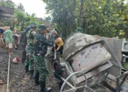 Tanpa Lelah TNI dan warga Kauman Kebut Rabat Beton